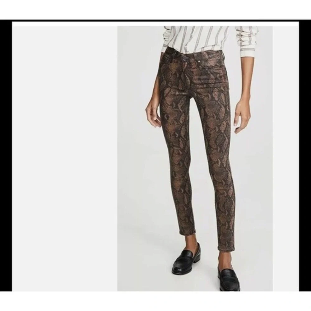 Msrp $239 PAIGE‎ HOXTON ULTRA SKINNY COATED SNAKE HIGH WAIST JEANS SIZE 30